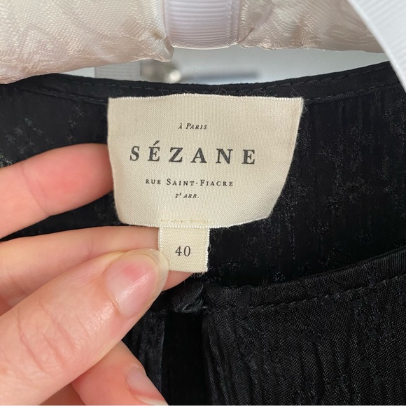 Sezane Ariette Dress FR 40 US 6 Black Shift Swing - Picture 11 of 15